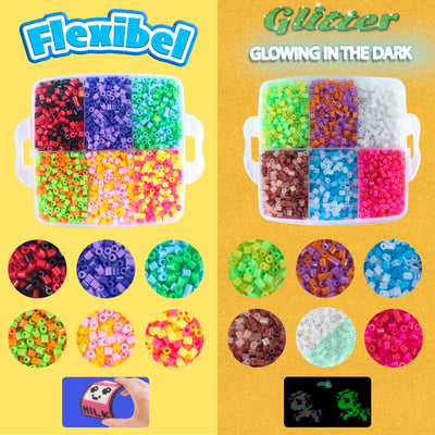 Iron on beads set - 10000 assorted iron on beads 23 colors glitter