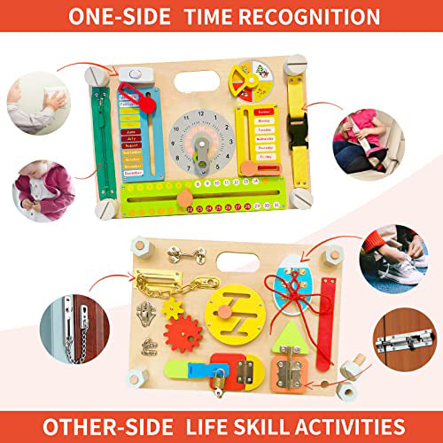 Activity Board for Toddlers, Baby Sensory Wooden Toy