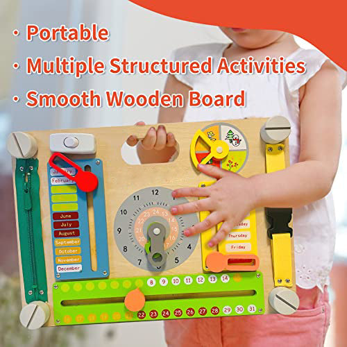 Activity Board for Toddlers, Baby Sensory Wooden Toy