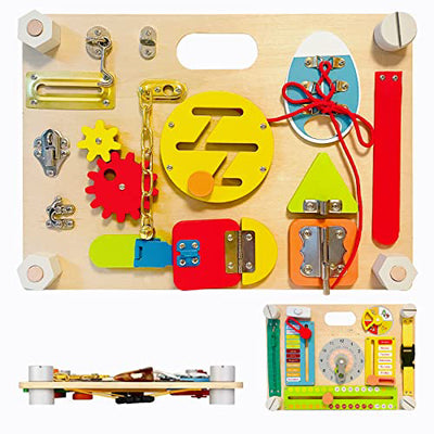 Activity Board for Toddlers, Baby Sensory Wooden Toy