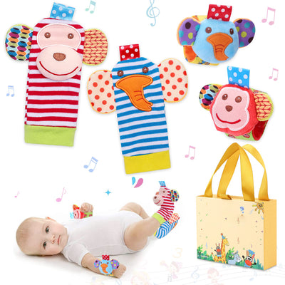 Jouet hochet bébé poignet et chaussettes, hochet bébé jouets doux développement jouet