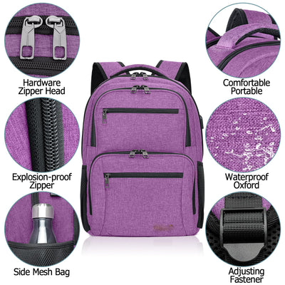 Rucksack, Schulrucksack wasserdicht Arbeit Laptop mit USB-Ladeanschluss, Reisen Wanderrucksack