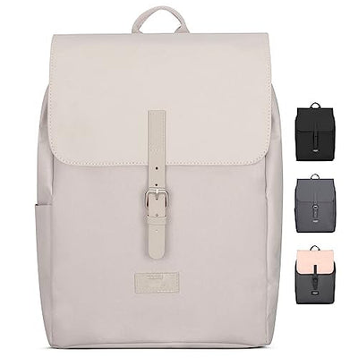 Backpack Small Beige - Ida - Small backpack for leisure, university or city - With laptop compartment (up to 13 inches) - Elegant & Sustainable - Water repellent