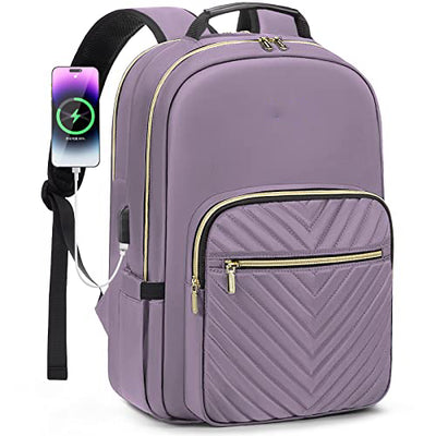 Backpack , Waterproof Laptop Bag Daypacks Elegant School Backpack with USB Charging Port