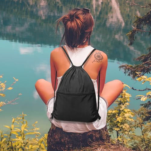 Backpack with drawstring gym bag Gym bag With outside pocket Adjustable drawstring Gymsack with inside pocket for sports and travel