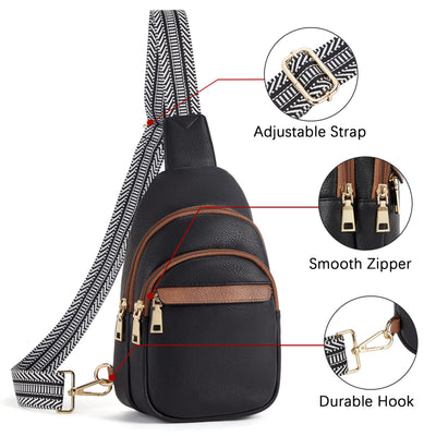 Brusttasche Schulterrucksack Sling Bags Kleine Umhängetasche Umhängetasche PU-Leder Gürteltasche Stilvoll