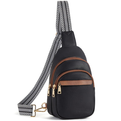 Brusttasche Schulterrucksack Sling Bags Kleine Umhängetasche Umhängetasche PU-Leder Gürteltasche Stilvoll