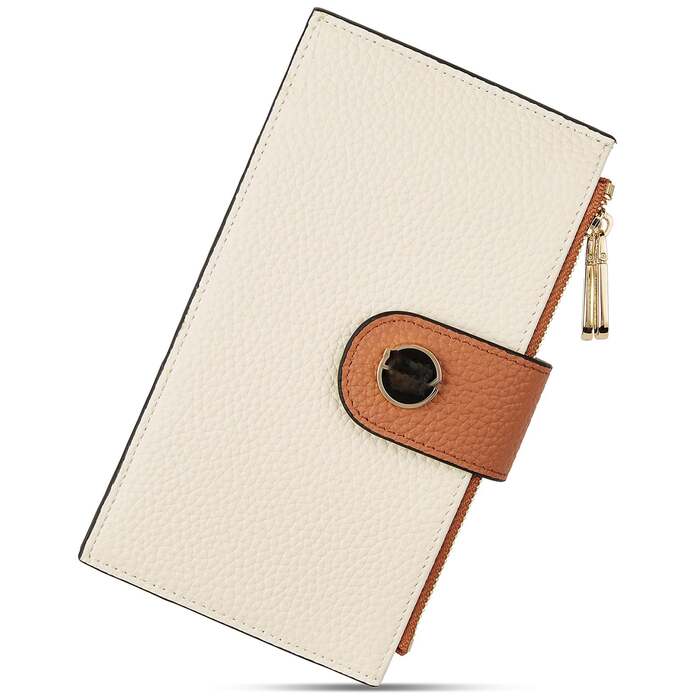 Porte-cartes de crédit, porte-monnaie pour dames, petit portefeuille avec protection RFID pour sac à main Porte-monnaie fin en cuir PU avec 16 fentes pour cartes.