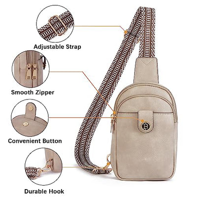 Chest Bag Shoulder Backpack Sling Bags Small Shoulder Bag Crossbody Bag PU Leather Fanny Pack Stylish