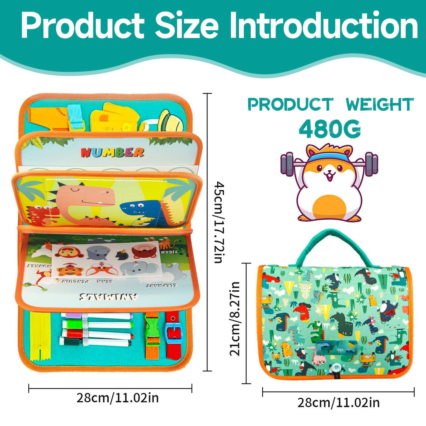 Busy Board toddlers, activity board motor skills toy, baby sensory learning toy motor skills board for travel car airplane