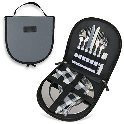 Camping cutlery set for 2 or portable cutlery set for 4