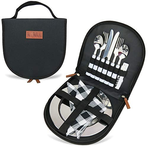 Camping cutlery set for 2 or portable cutlery set for 4