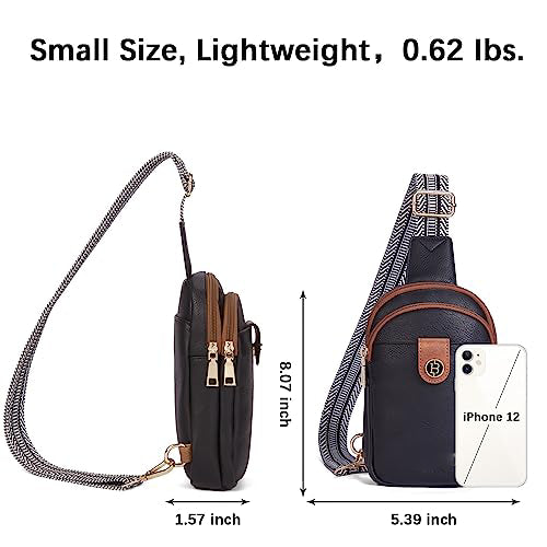 Brusttasche Schulterrucksack Sling Bags Kleine Umhängetasche Umhängetasche PU-Leder Gürteltasche Stilvoll