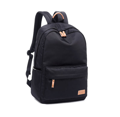 Classic monochrome waterproof school backpack for teenagers