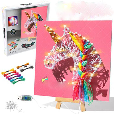 Kit d'artisanat pour enfants, jouet licorne avec lumière LED, bricolage