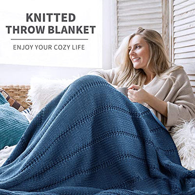 Cuddle Blanket Knitted Blanket, Soft Warm Coarse Knitted Blanket Knitted Living Blanket for Bed Sofa and Couch