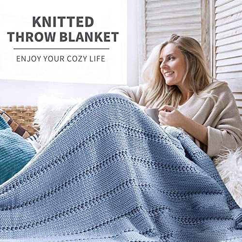 Cuddle Blanket Knitted Blanket, Soft Warm Coarse Knitted Blanket Knitted Living Blanket for Bed Sofa and Couch