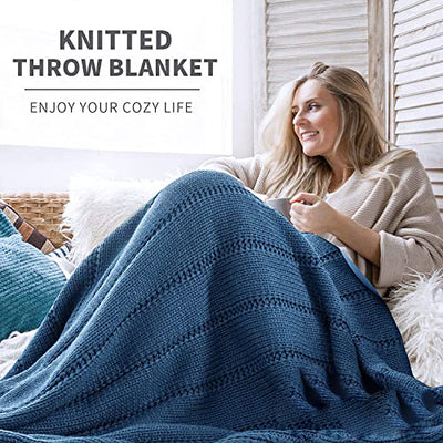 Cuddle Blanket Knitted Blanket, Soft Warm Coarse Knitted Blanket Knitted Living Blanket for Bed Sofa and Couch