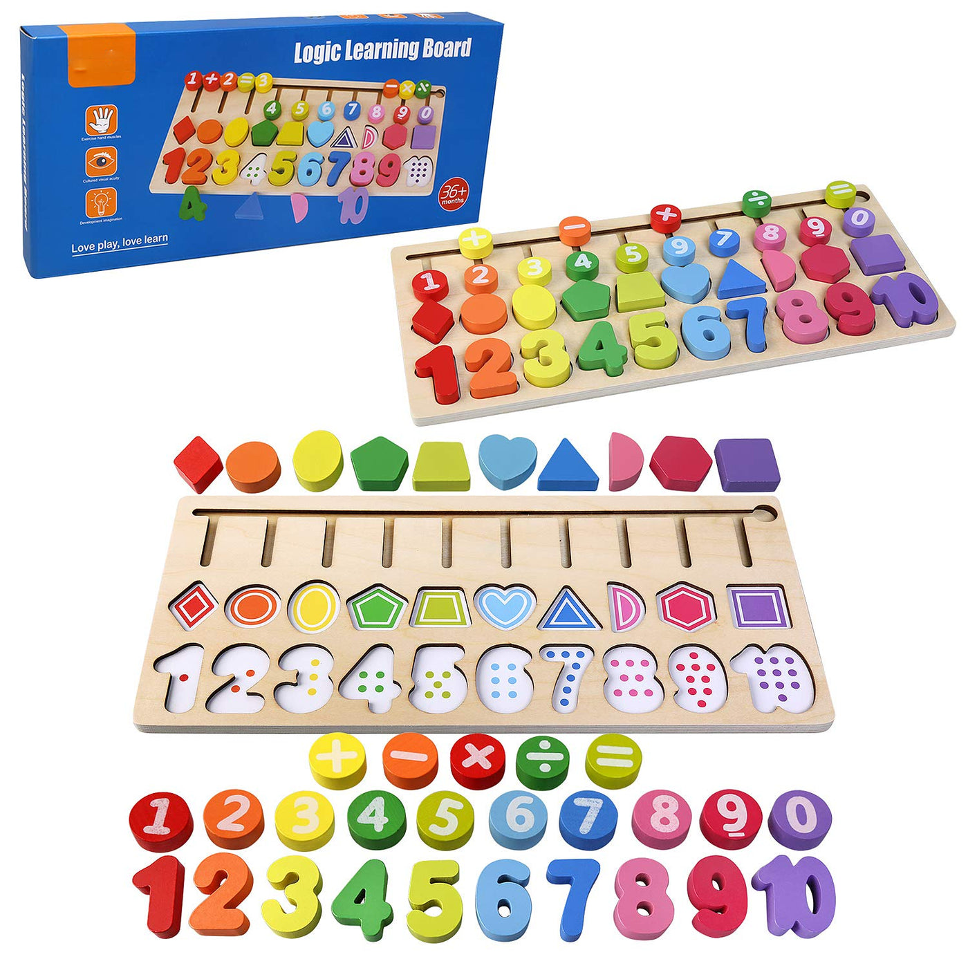 Wooden blocks puzzles kids toys, puzzle game learning wooden educational toy for numbers