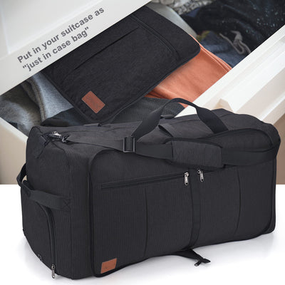 Foldable travel bag large weekender overnight bag with shoe compartment, waterproof/sports bag