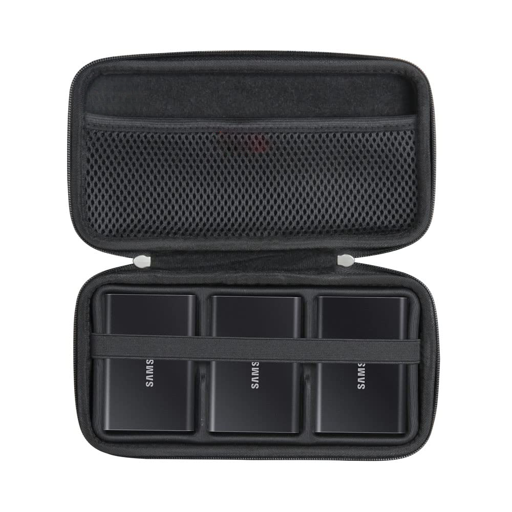 Hartschalen-Reisekoffer für externe Festplatte Samsung Portable SSD T7/T7 Shield (Koffer für 3 Festplatten)
