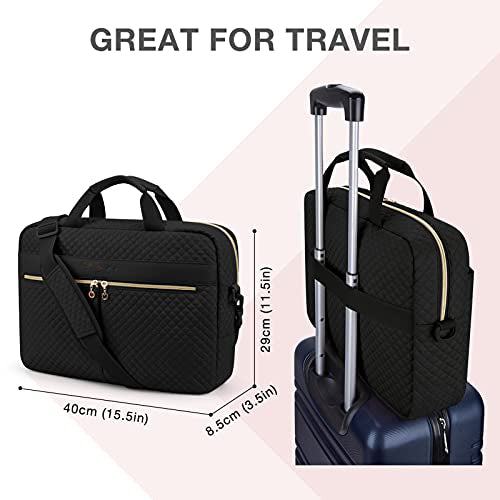 Laptop bag, 15.6 inch briefcase, large laptop bag, computer bag, office, travel, business, black