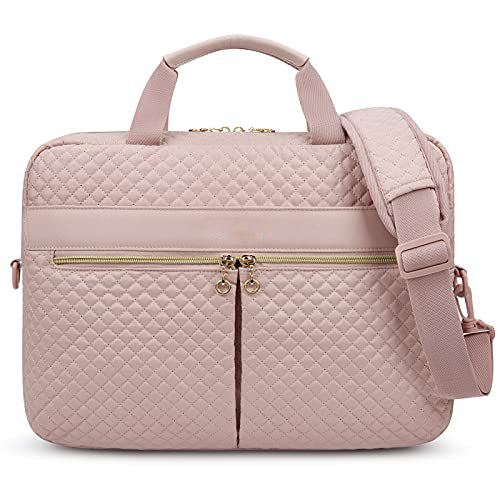 Laptop bag, 15.6 inch briefcase, large laptop bag, computer bag, office, travel, business, pink