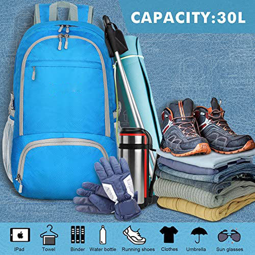 Lightweight Foldable Backpack - Packable Backpacks ,Small Foldable Backpacks Hiking Backpack Waterproof