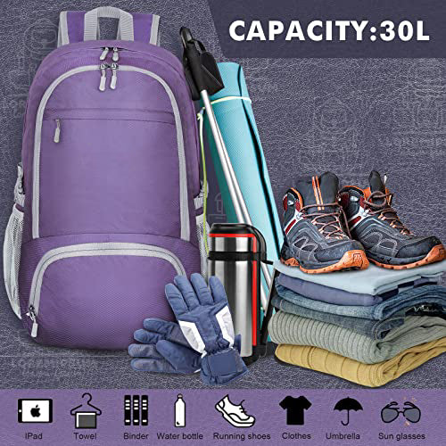 Lightweight Foldable Backpack - Packable Backpacks ,Small Foldable Backpacks Hiking Backpack Waterproof