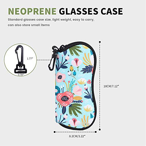 2-piece soft sunglasses case,Neoprene glasses bag with zipper,Portable glasses bag with hook