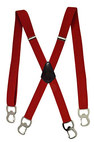 Narrow suspenders with beer bottle openers and snap hooks