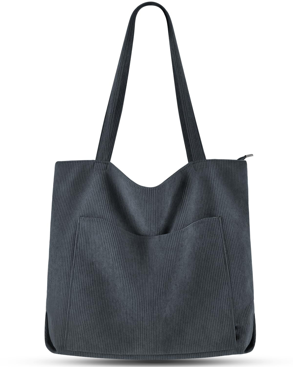 cord Tasche Umhängetasche mit Reißverschluss, Groß Shopper Tasche Tote Bag Handtasche