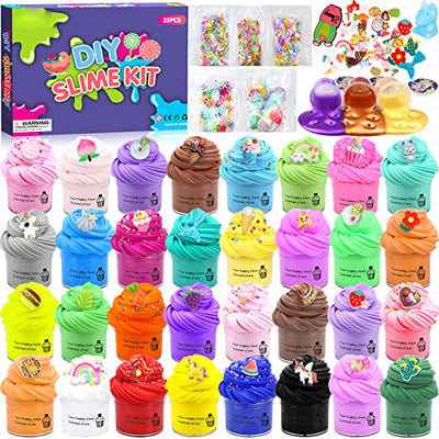 Lot de 35 slimes, beurre super doux, jouets en pâte à modeler pour enfants, mini slimes parfumés pour les fêtes d'enfants.