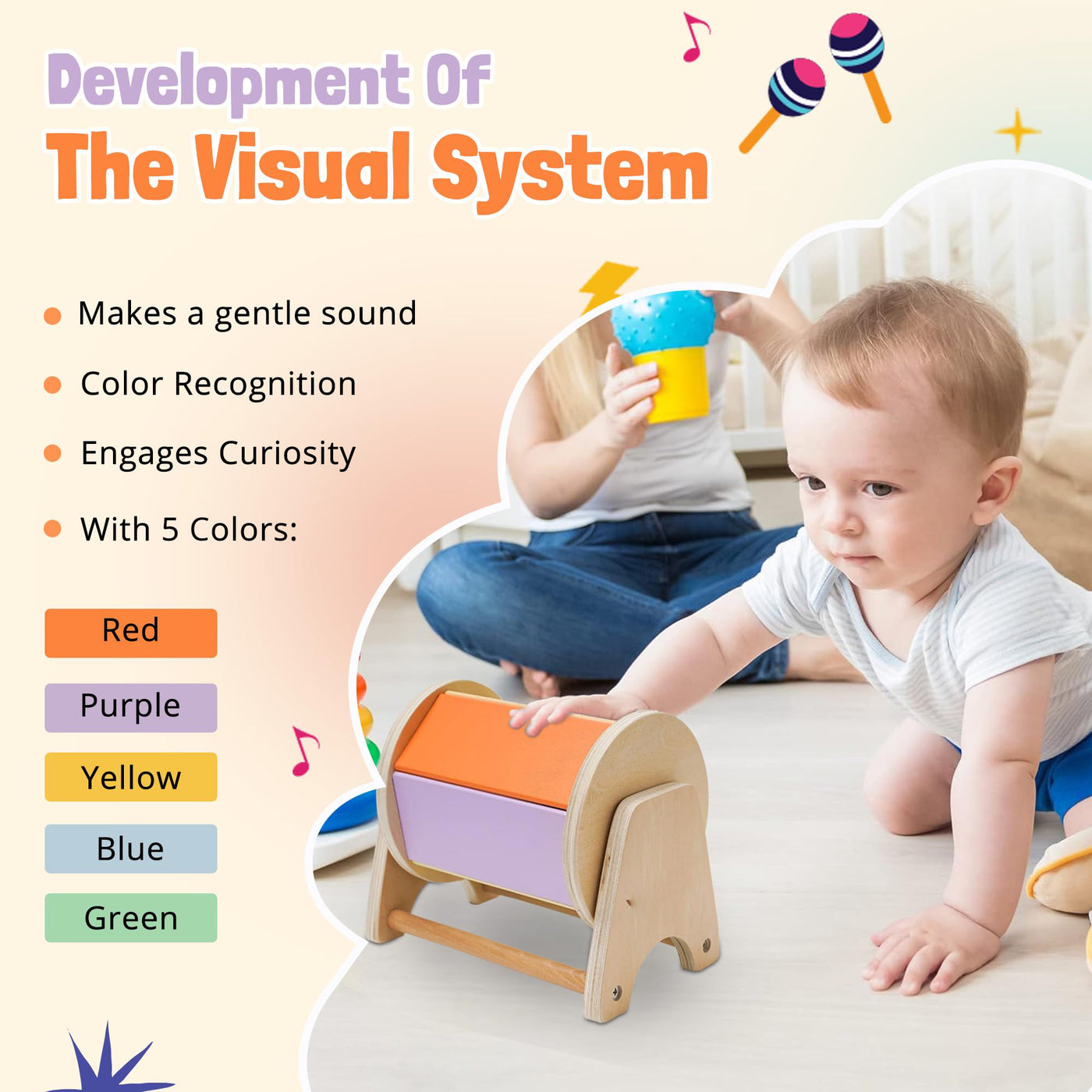 Rotating drum for the development of large motor skills