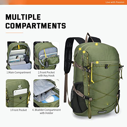 Faltbarer Rucksack Ultraleichter Tagesrucksack Verstaubarer Tagesrucksack Wasserdichter Wanderrucksack Reiserucksack für Camping Outdoor Wandern