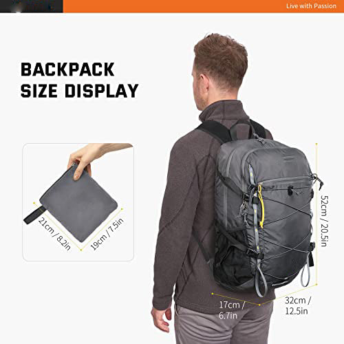 Faltbarer Rucksack Ultraleichter Tagesrucksack Verstaubarer Tagesrucksack Wasserdichter Wanderrucksack Reiserucksack für Camping Outdoor Wandern