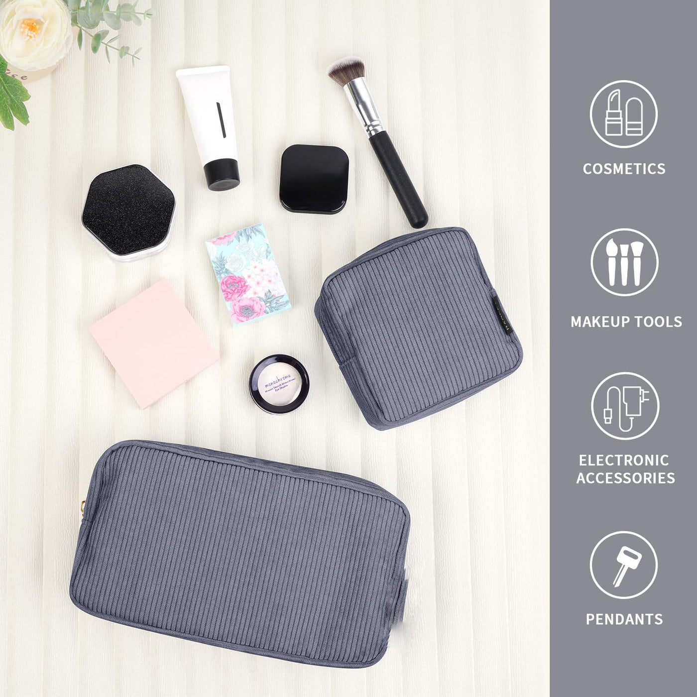 Small make up bag for handbag Mini cosmetic bag Cord make up bag