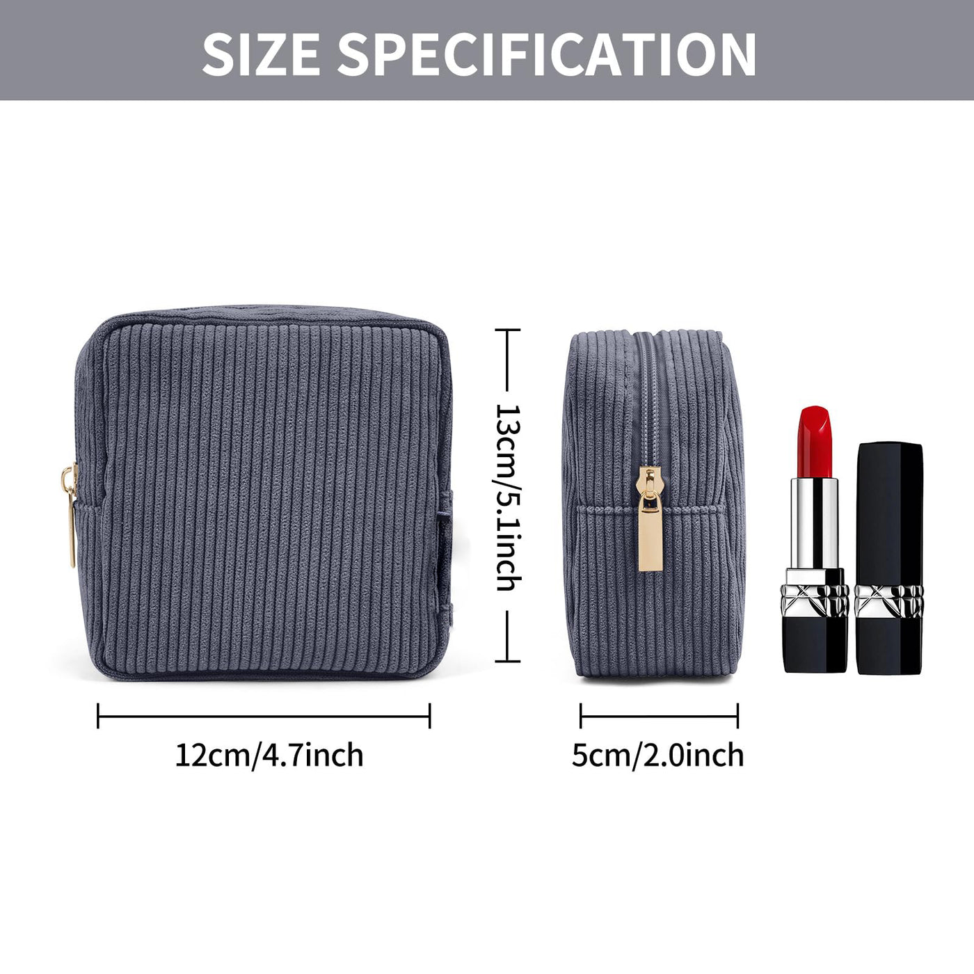 Small make up bag for handbag Mini cosmetic bag Cord make up bag