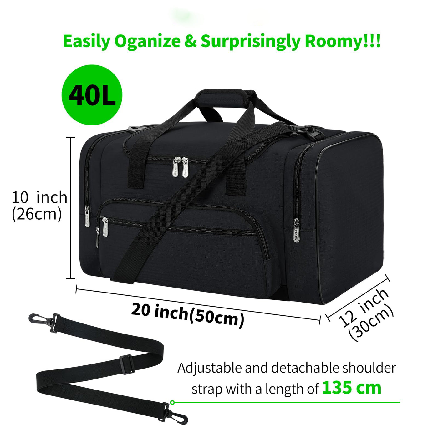 Sports bag Travel bag Fitness bag with shoulder strap Weekend bag