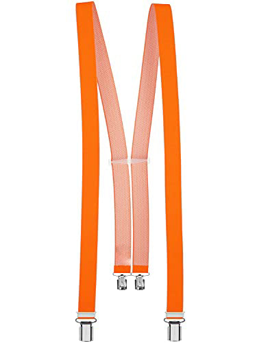 Suspenders 25mm wide with 4 sturdy clips (standard, neon orange)