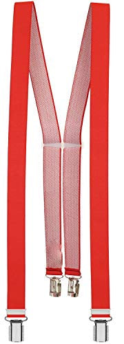 Suspenders Red with 4 Stable Clips - 25mm Wide