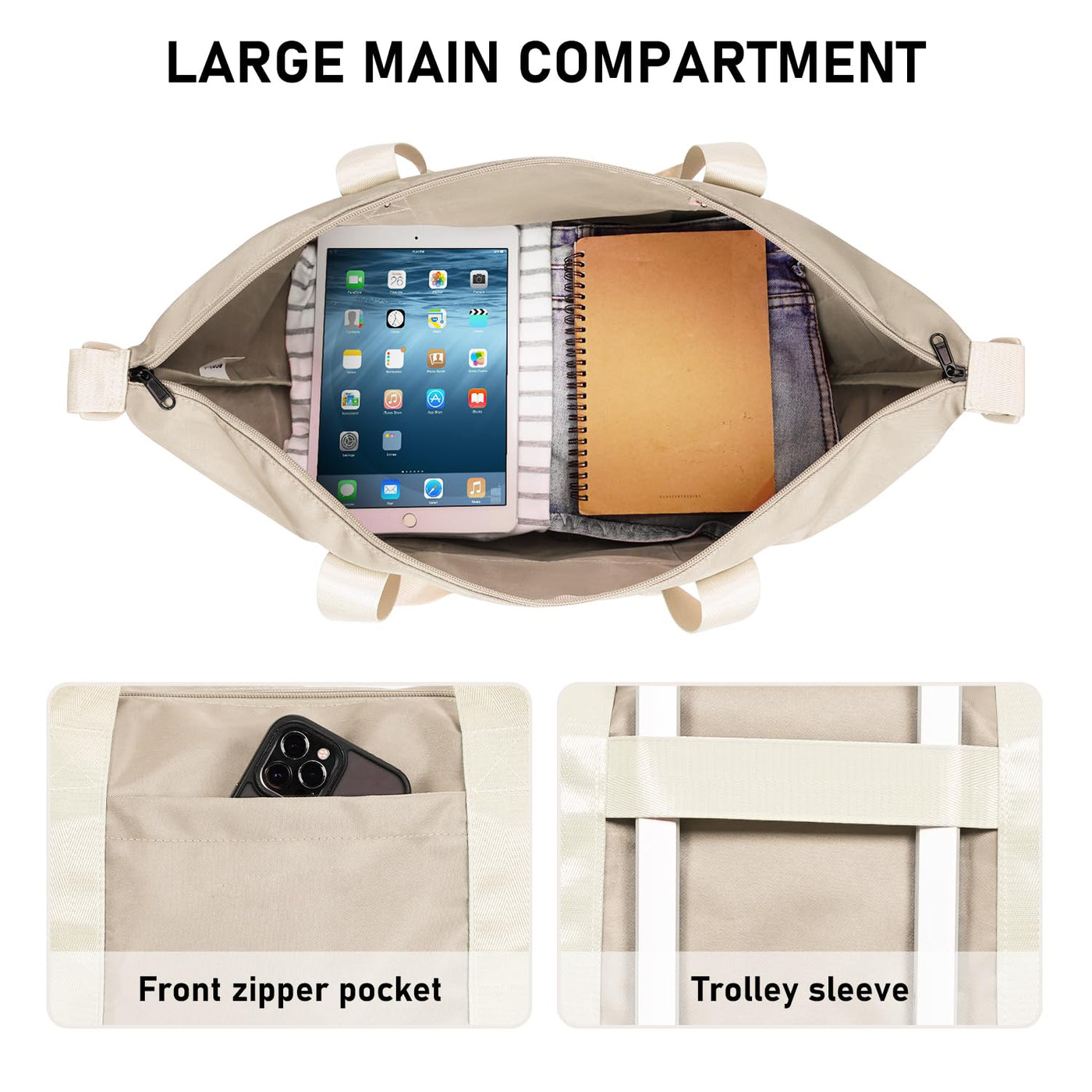 Travel Bag Hand Luggage Large, for Easyjet Foldable Hand Luggage Bag for Airplane, Sports Bag with Removable Wet Bag