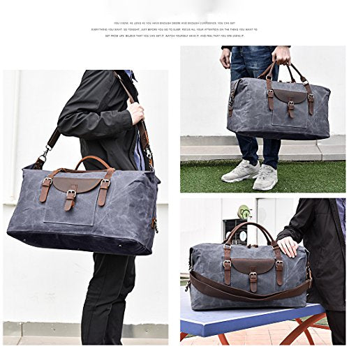 Travel Bags Leather Waterproof Canvas Weekender Bag