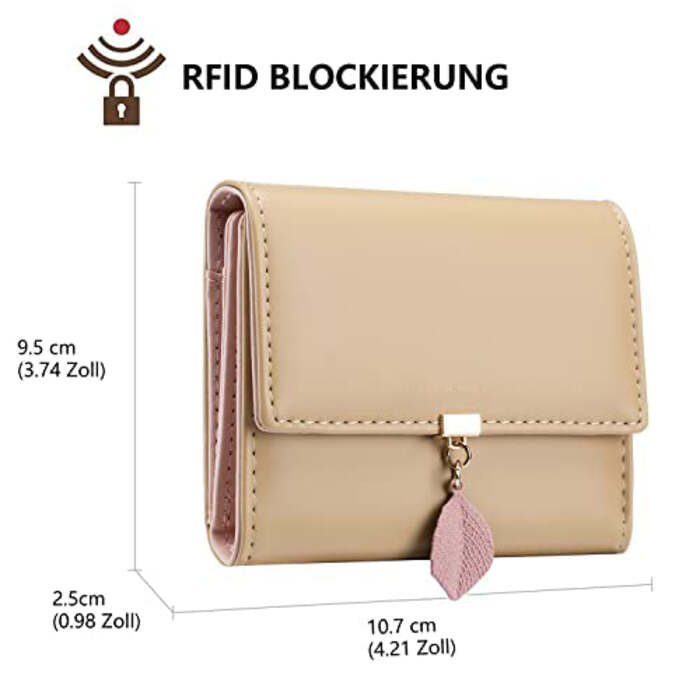 Wallet with RFID, Small and in Short Format Purse PU Leather Wallet Small Wallet Purse