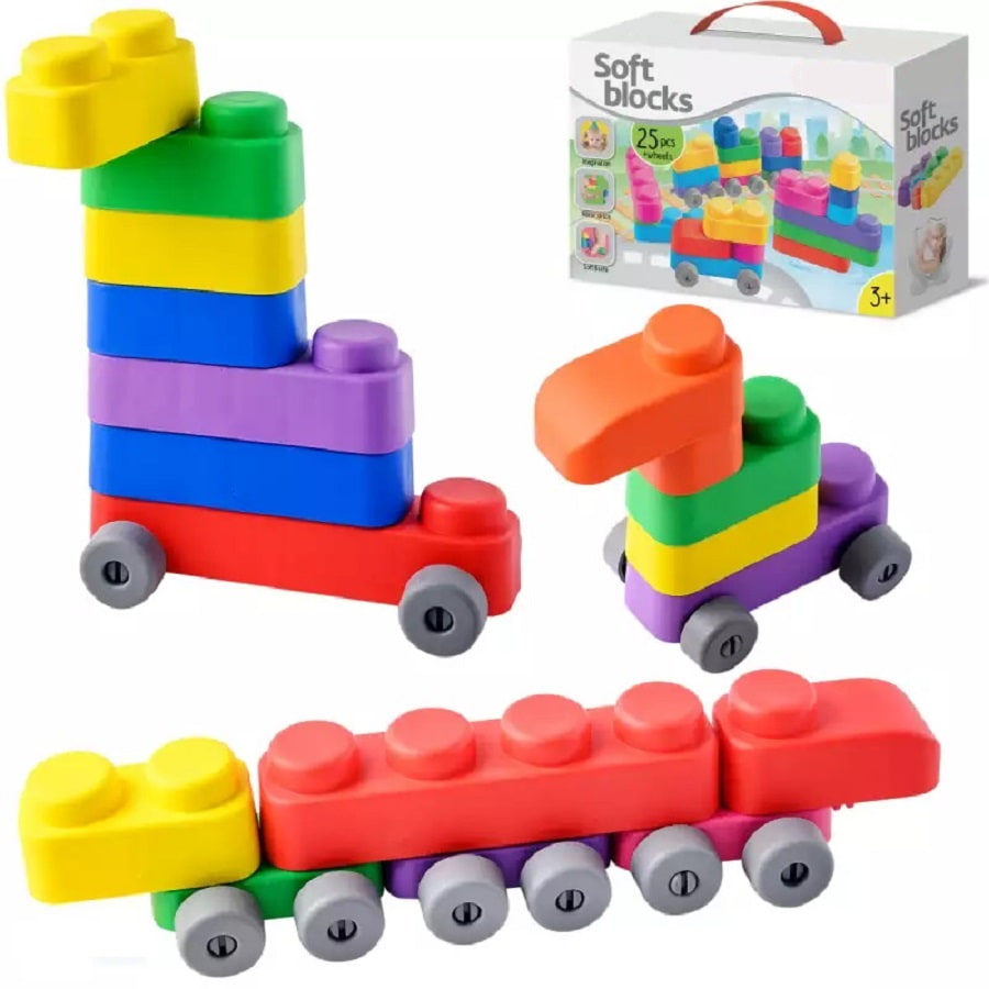 Soft Blocks and Wheels multicolored