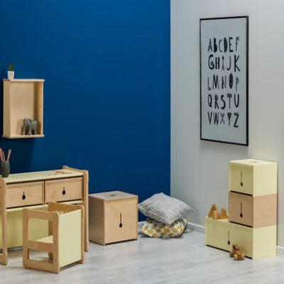 Montessori furniture. Multifunctional middle drawer