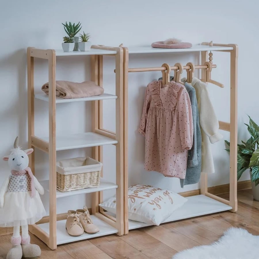 Wardrobe for children in natural colour