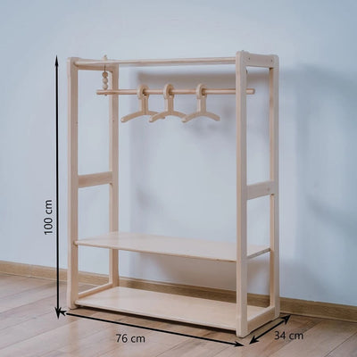 Wooden wardrobe with shelf