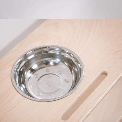 Children's washbasin in wood with mirror