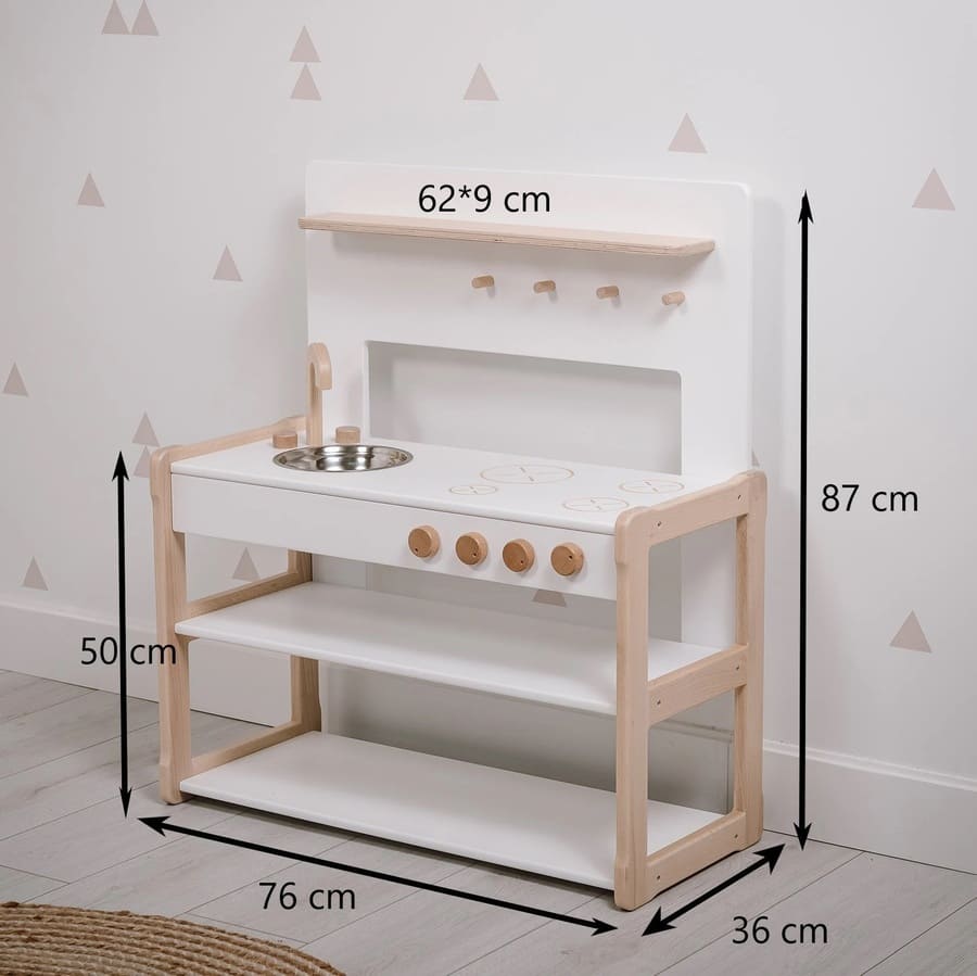 Wooden Toy kitchen - Grey